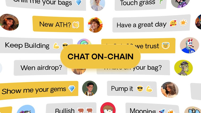 A chat box with various people names and messages