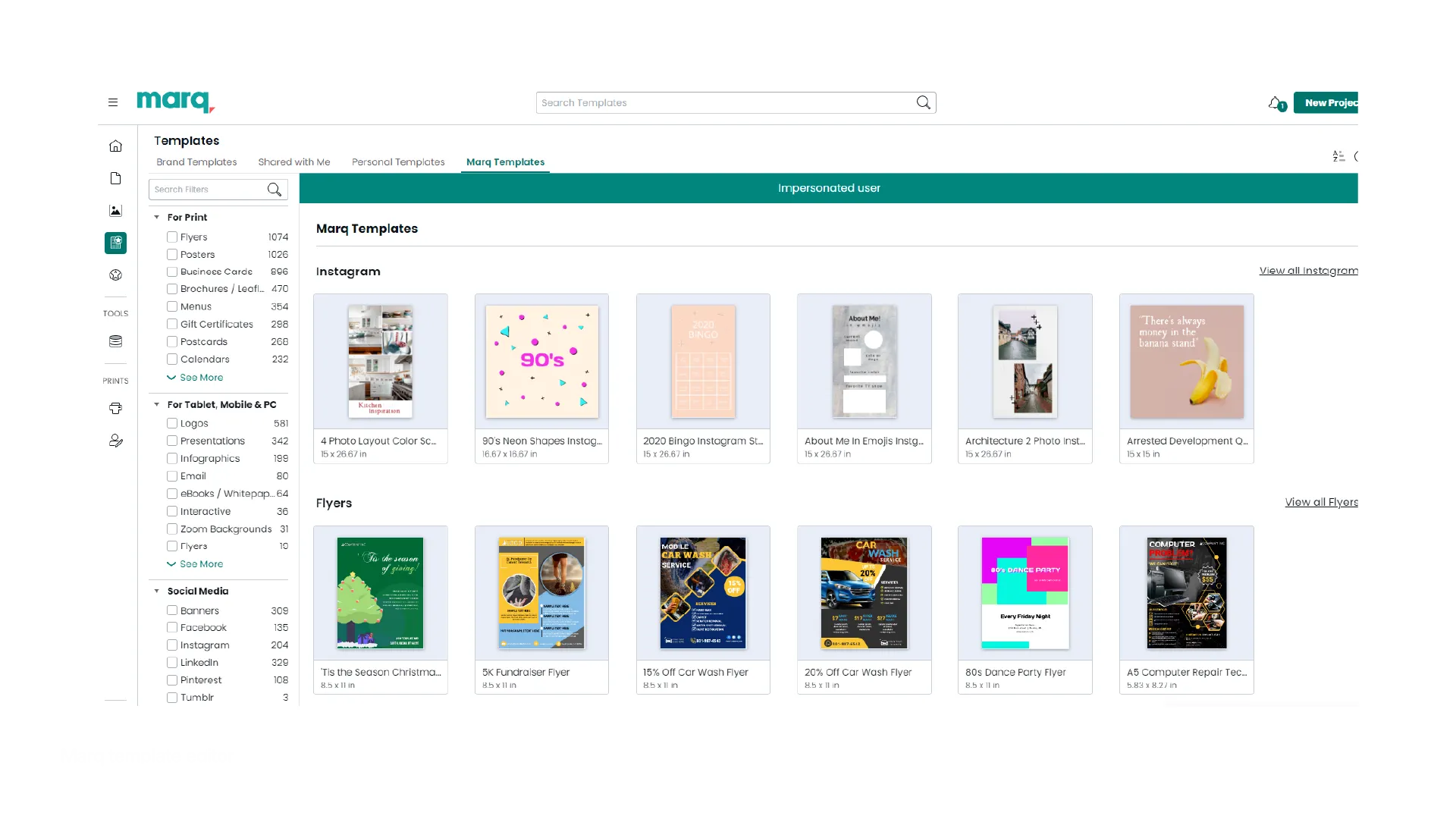 Marq template editor with lockable templates, drag-and-drop editor, and asset hub