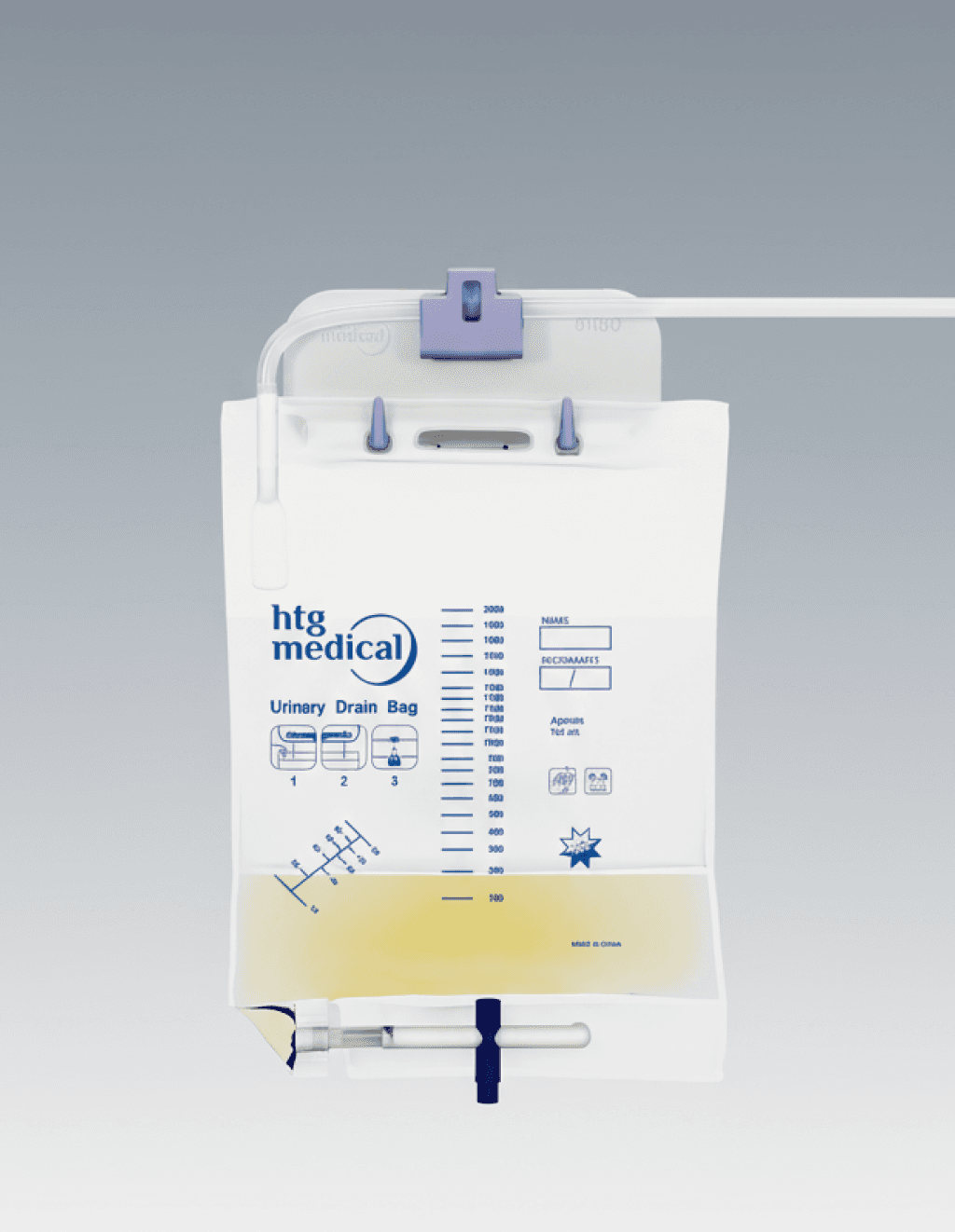 Urogram mounted on ICU bed