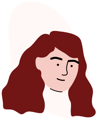 Illustration of Sally, a smiling woman with long hair