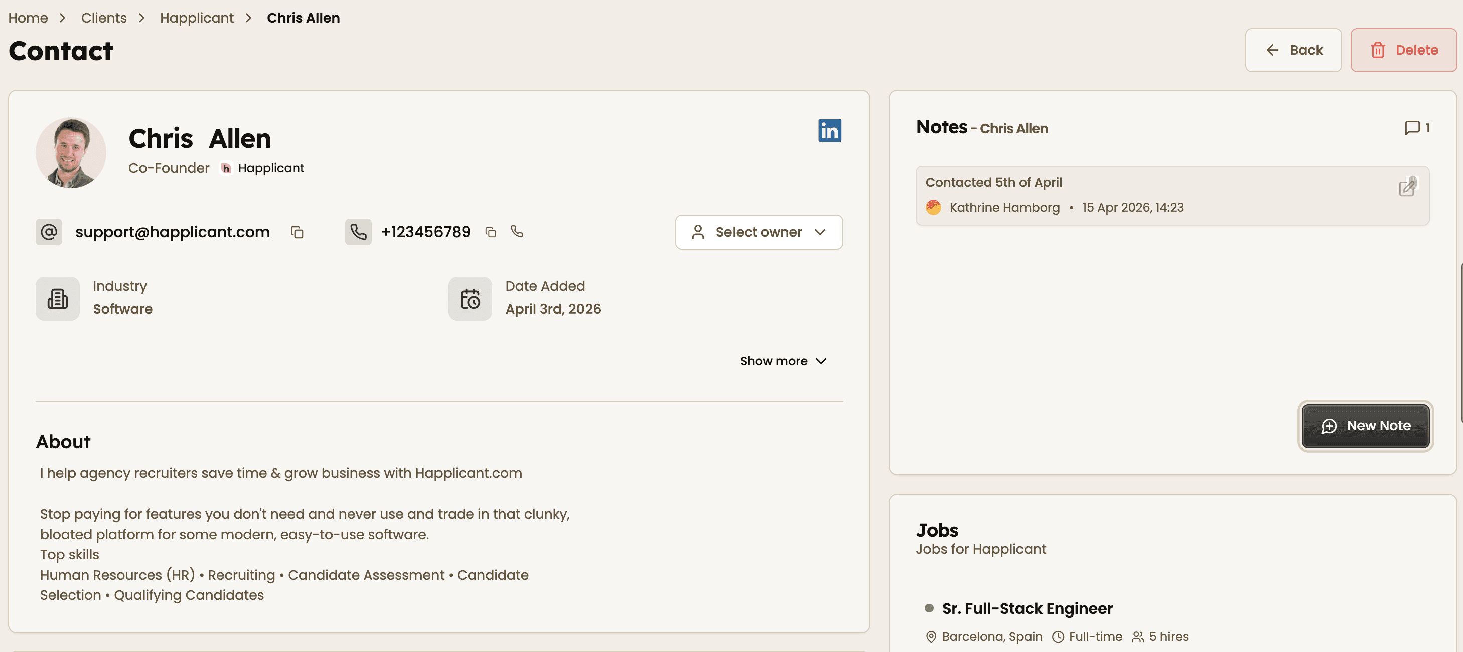 Contact data base