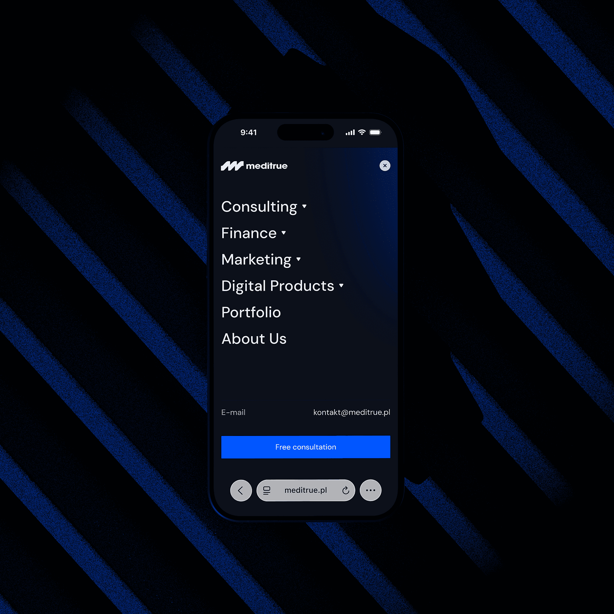 Phone mockups, that shows open menu