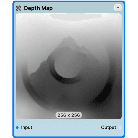 Screenshot of the depth map node.