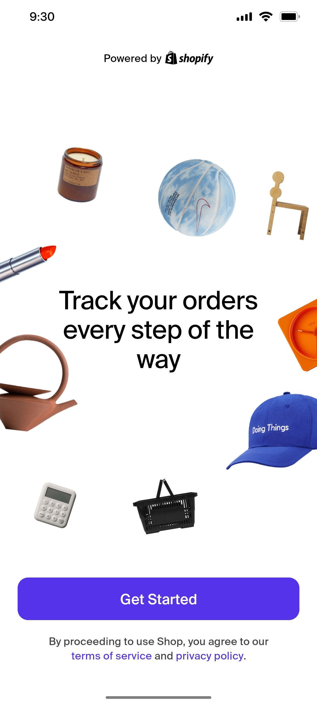 Shop App Get Srarted Screen