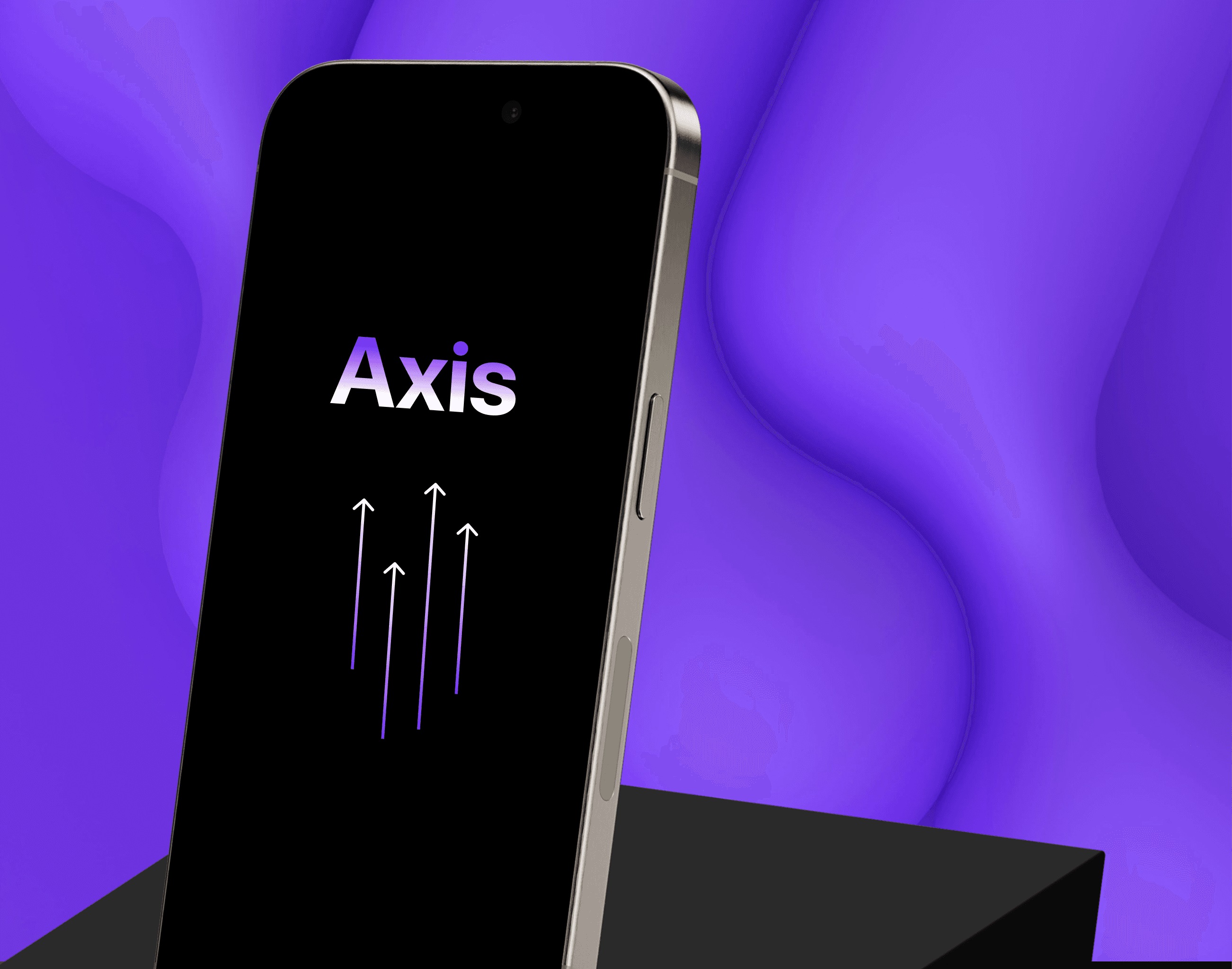 Smart treding app mokcup with abstract 3D shape background