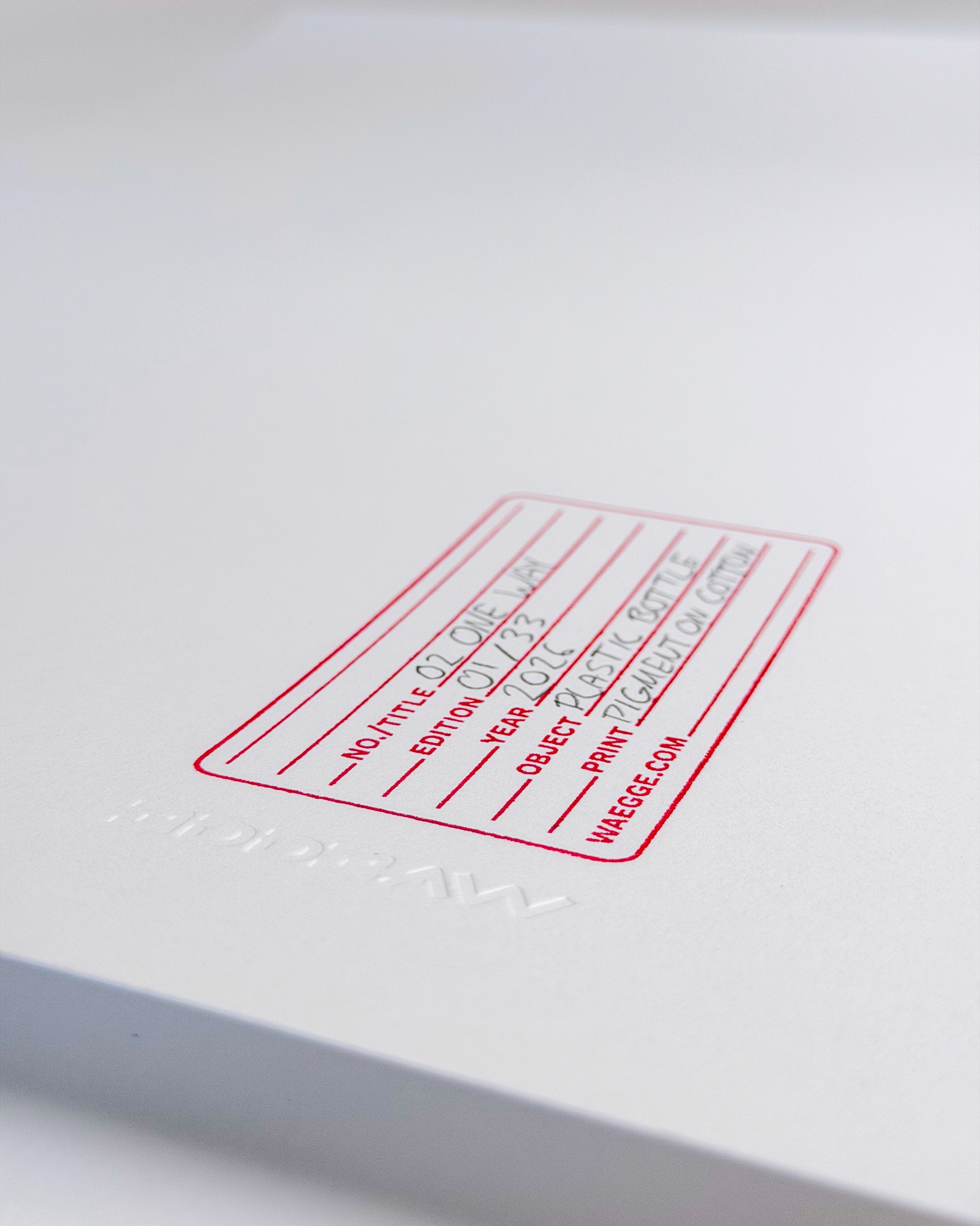 02 One Way - Certification stamp on back of print
