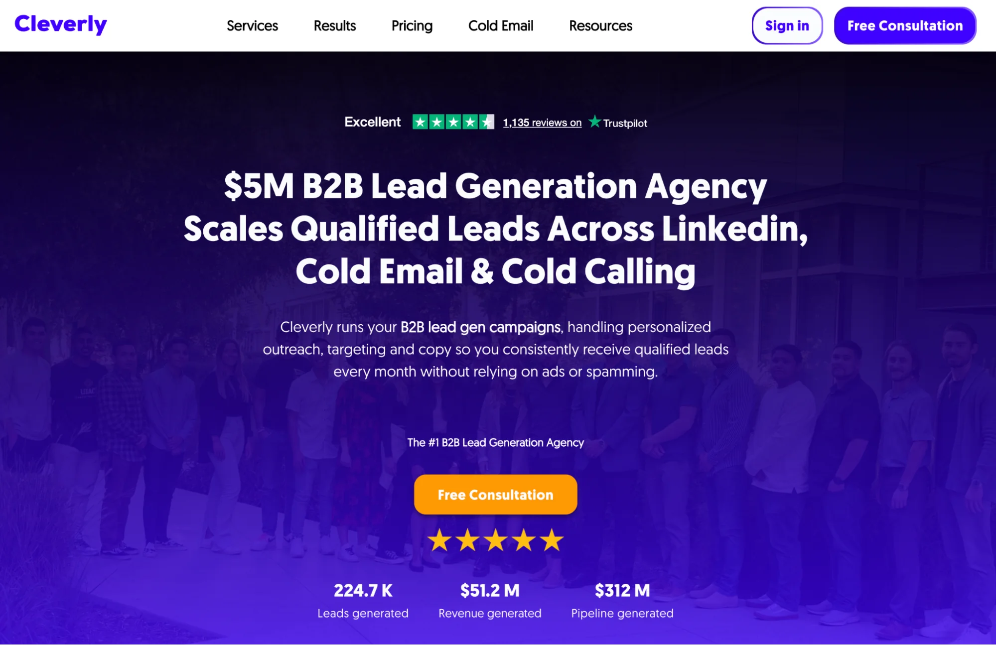 Cleverly homepage: LinkedIn outreach and B2B lead generation agency