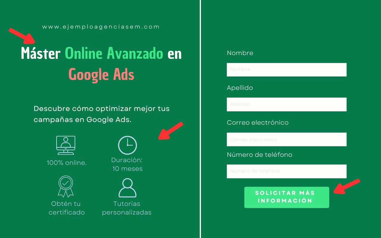 formulario sencillo de landing page