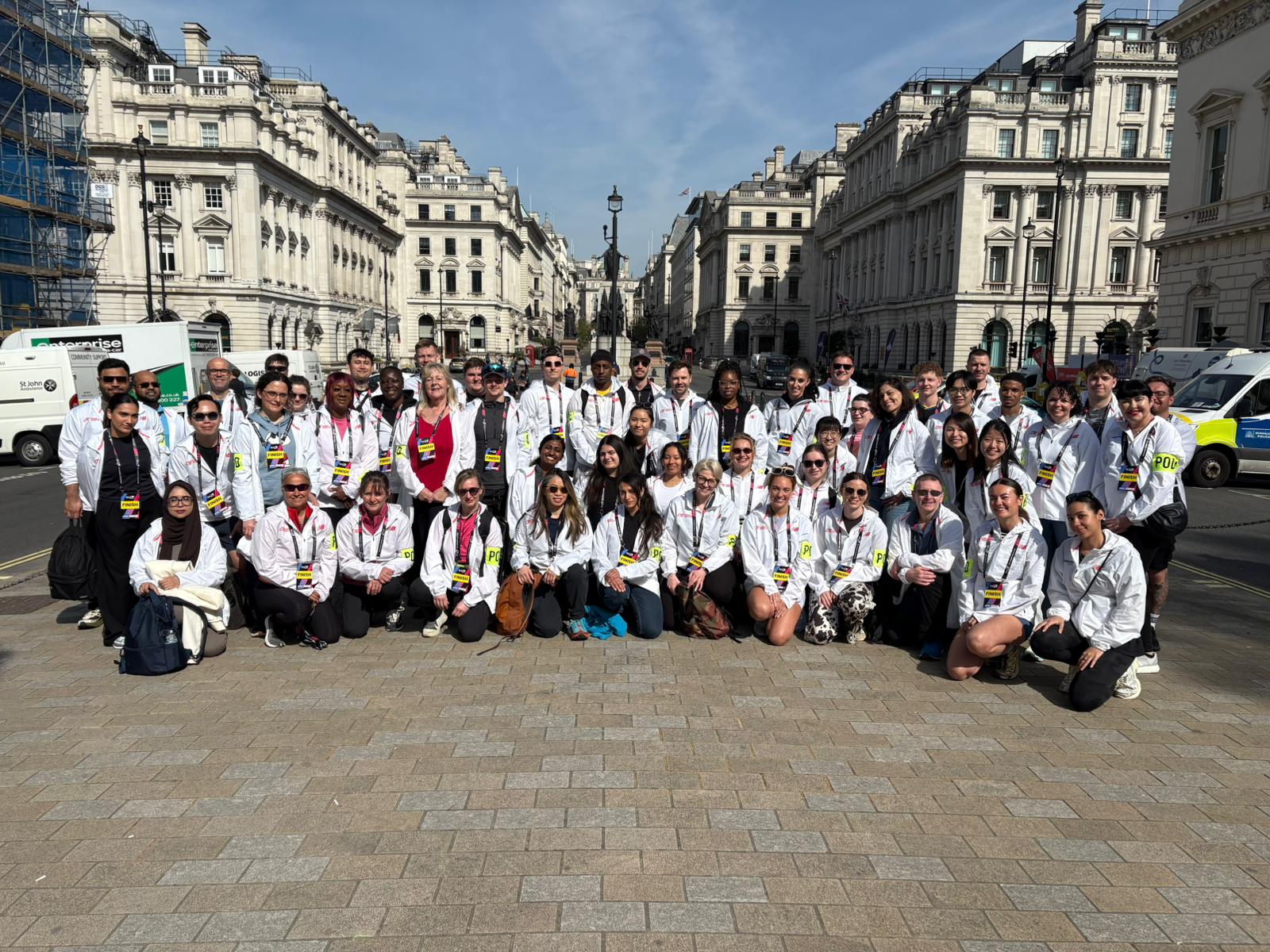 An image of podiatry volunteers at the 2026 London Marathon.