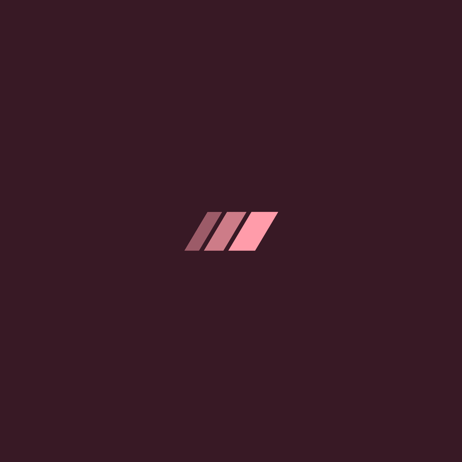 Icon card in burgundy with abstract mark