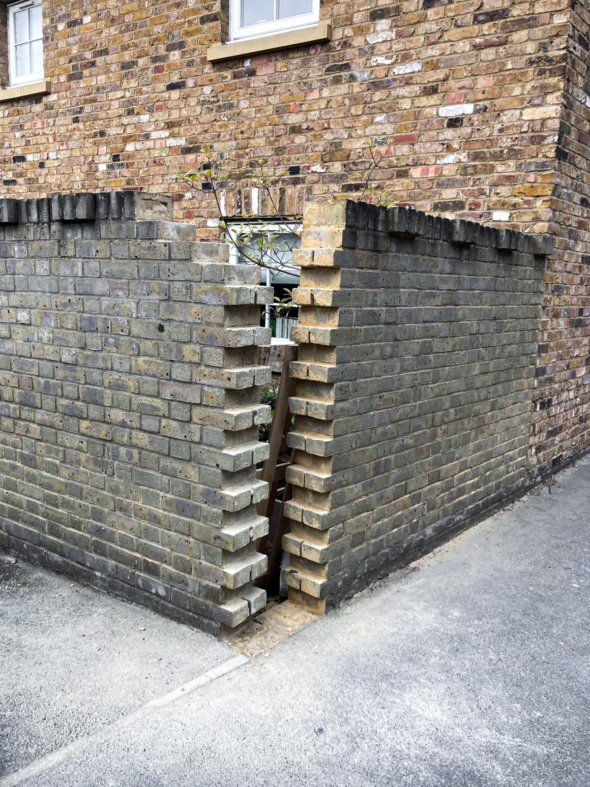 Photograph of Brick laying job prior to beginning work