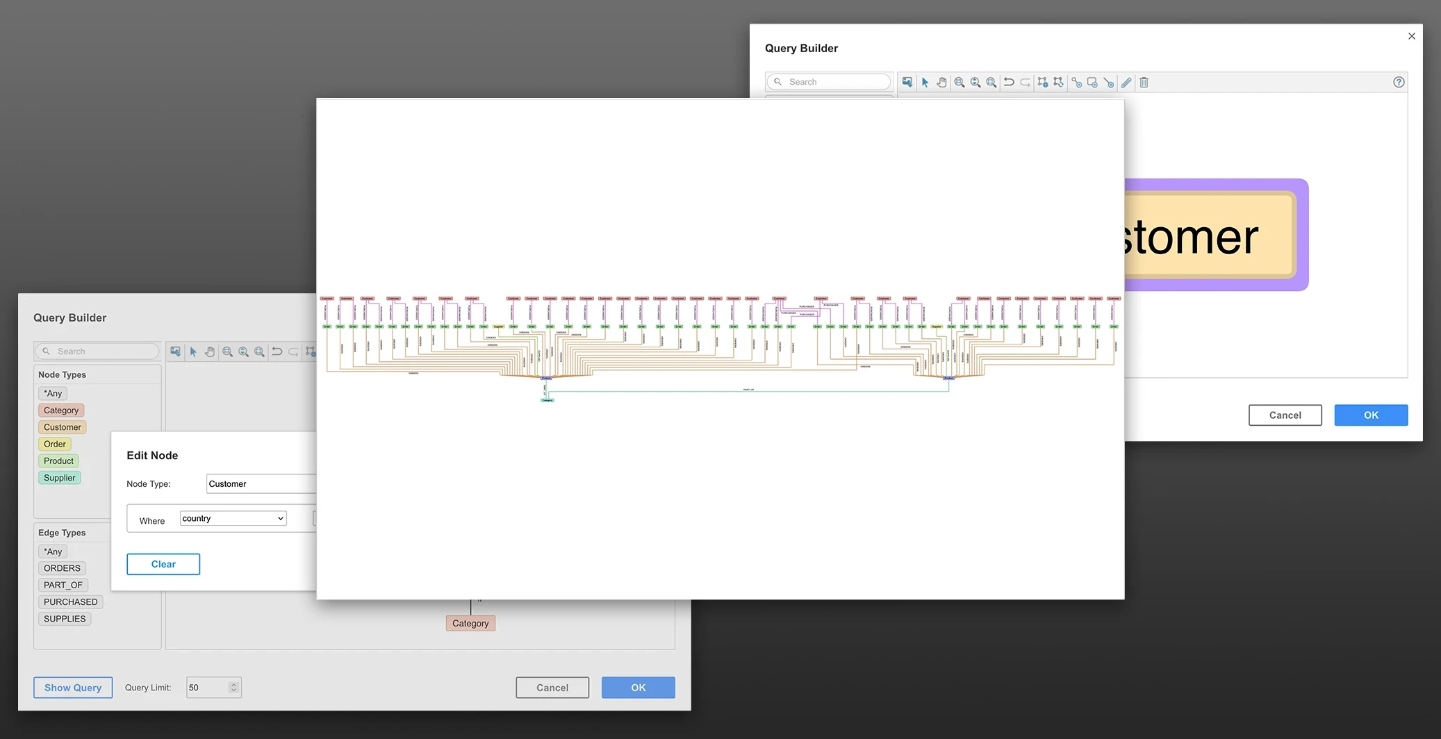 Query builder mockups