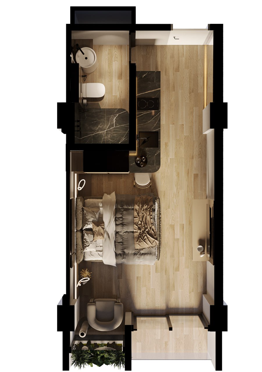 Apartment with volcano views in Elysium complex, Pererenan