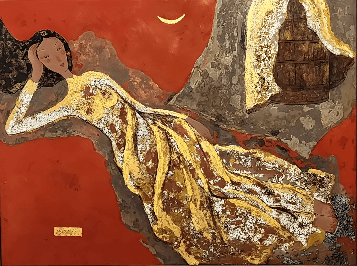 premium art poster and canvas prints, with originals available, from QART , of the artwork " Crescent Moon "