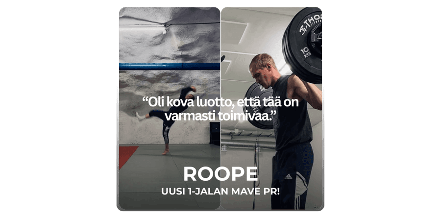 Roopen kokemus ensimmäisestä 7 viikon treenijaksosta - voimaa, lihasta, räjähtävyyttä, liikkuvuutta ja kestävyyttä trikkaamiseen.