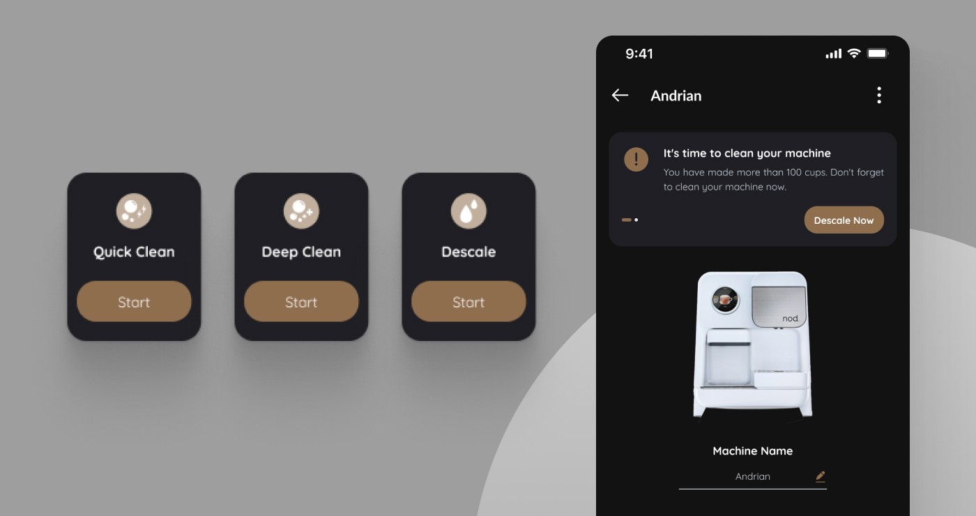 Machine management screen