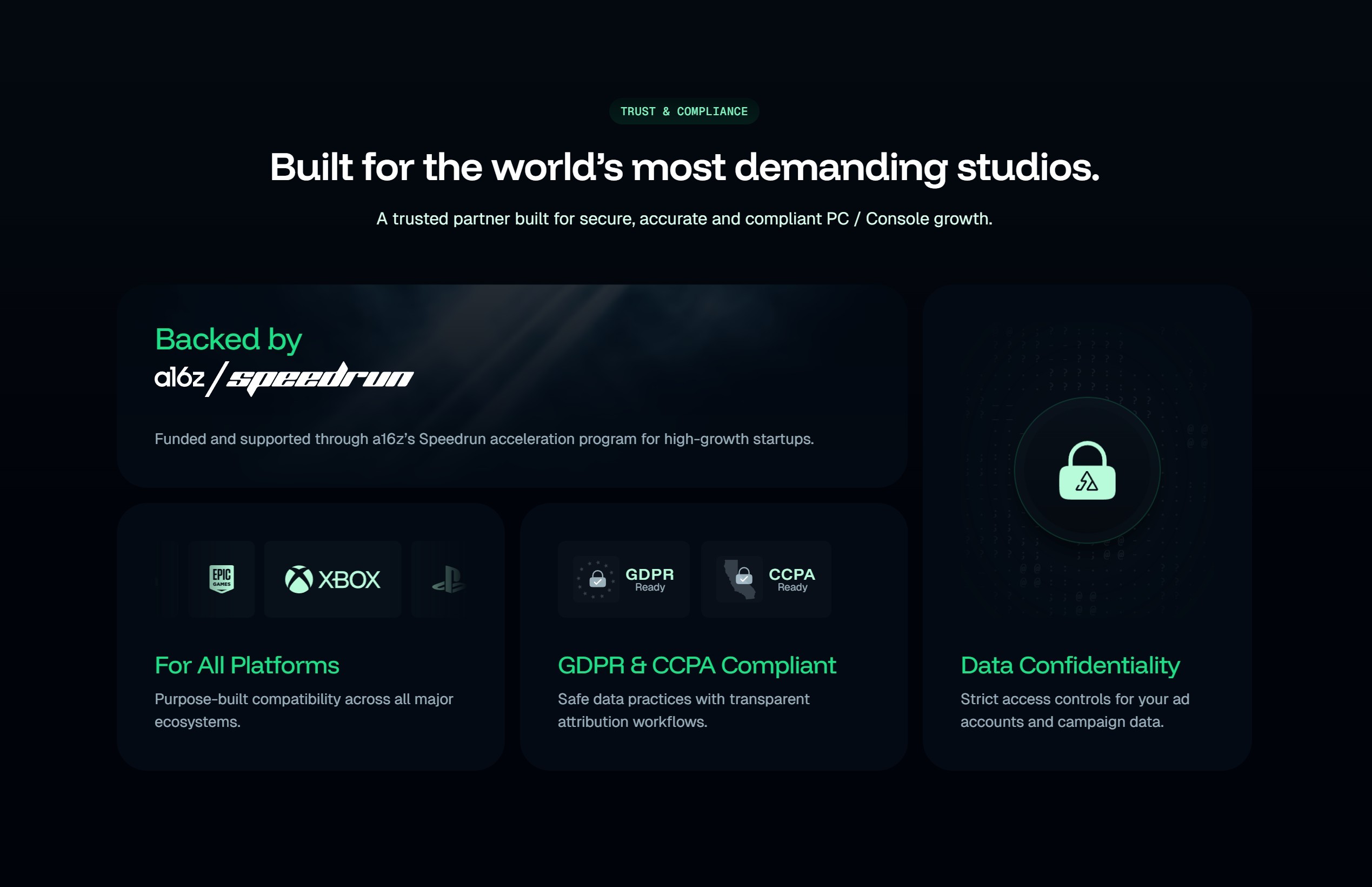 section réassurance landing page adzap