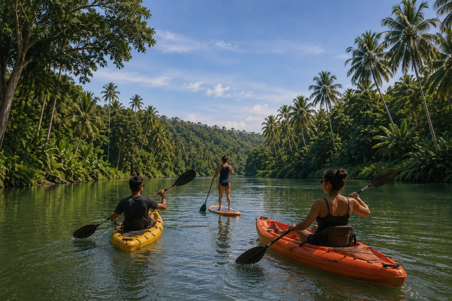 Kayaking and paddleboarding on the Talpona River