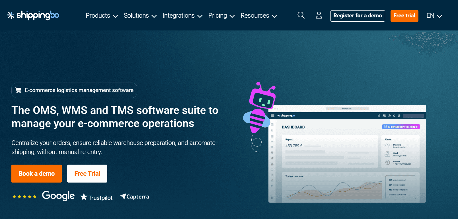 shippingbo homepage screenshot