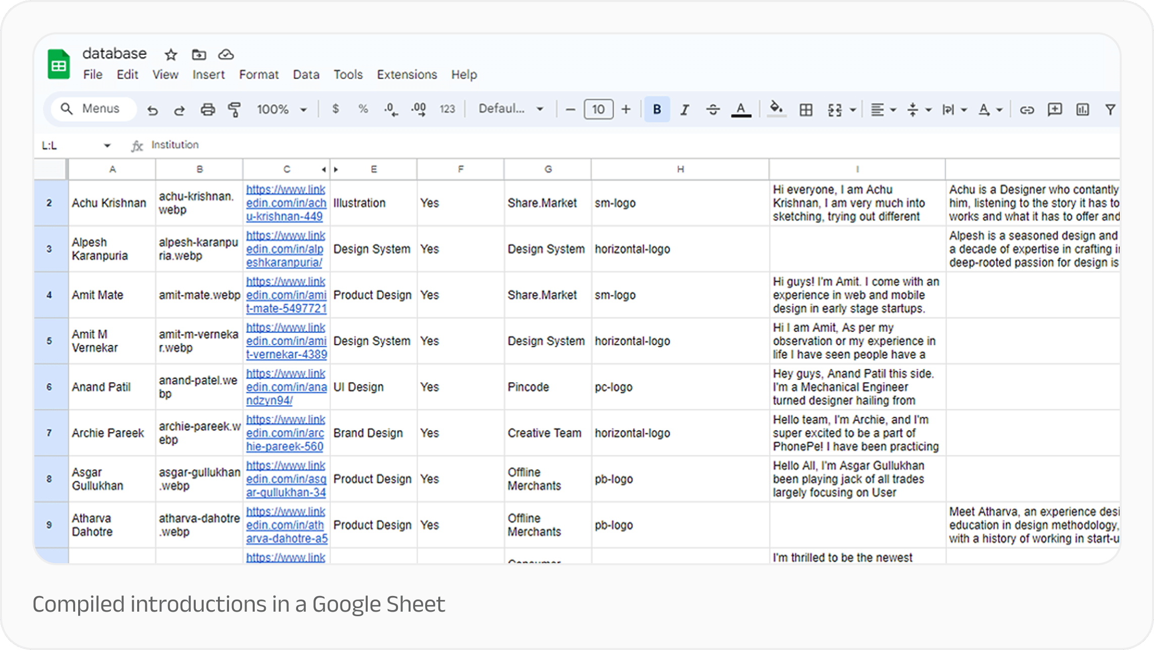 Google Worksheet