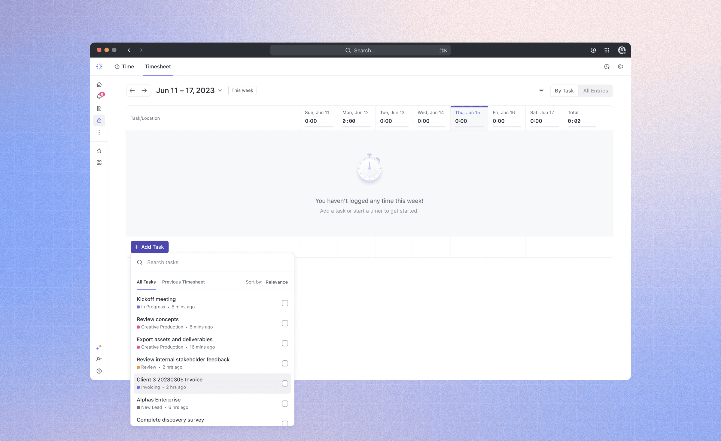 Making it easier to find and add tasks: a more powerful search component with better relevance sorting, pinned tasks, bulk adding, and an efficient way to add tasks from the previous week