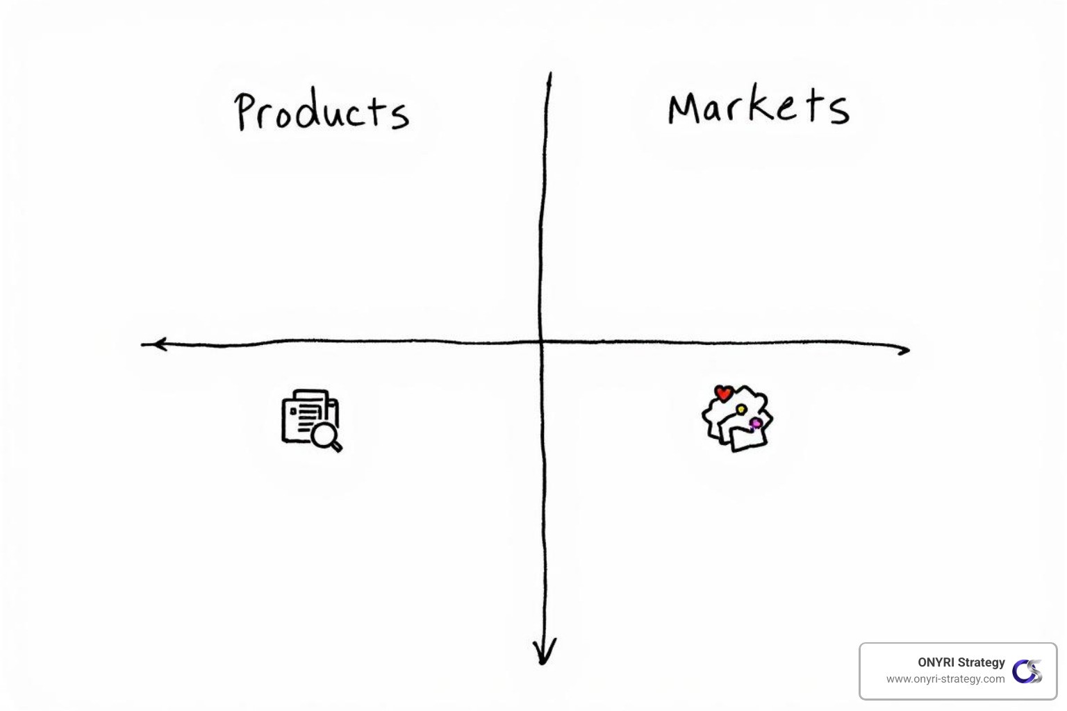 Ansoff Matrix diagram - business growth strategies