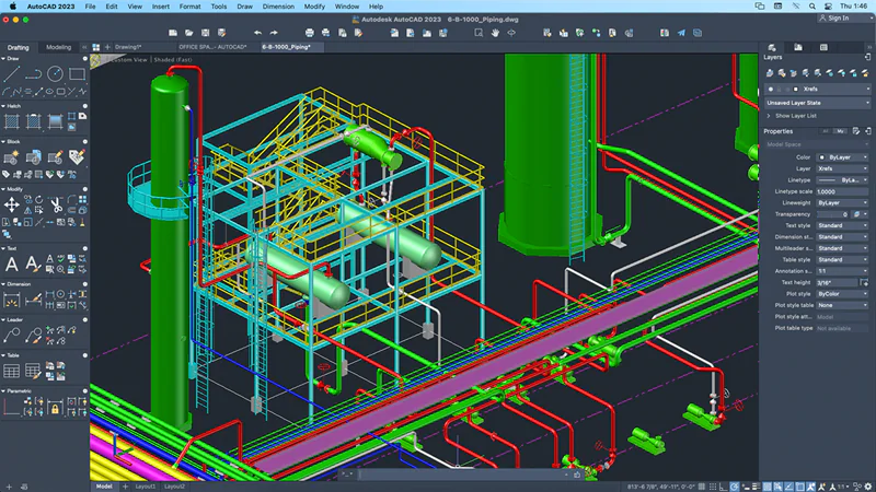 AutoCAD interface running on a cloud computer