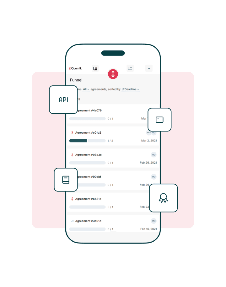 Image of some flat UI from the Quantik website.