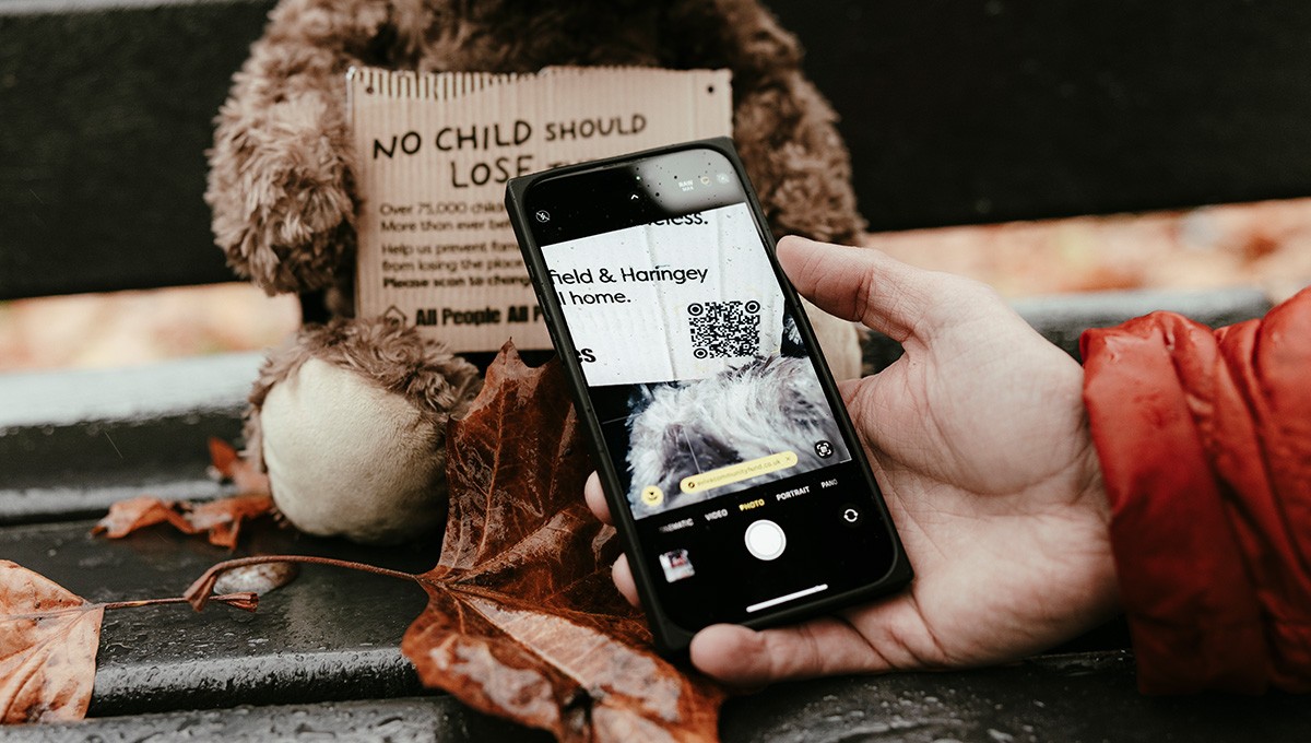 Close up of a first aid kit stuck to a billboard
