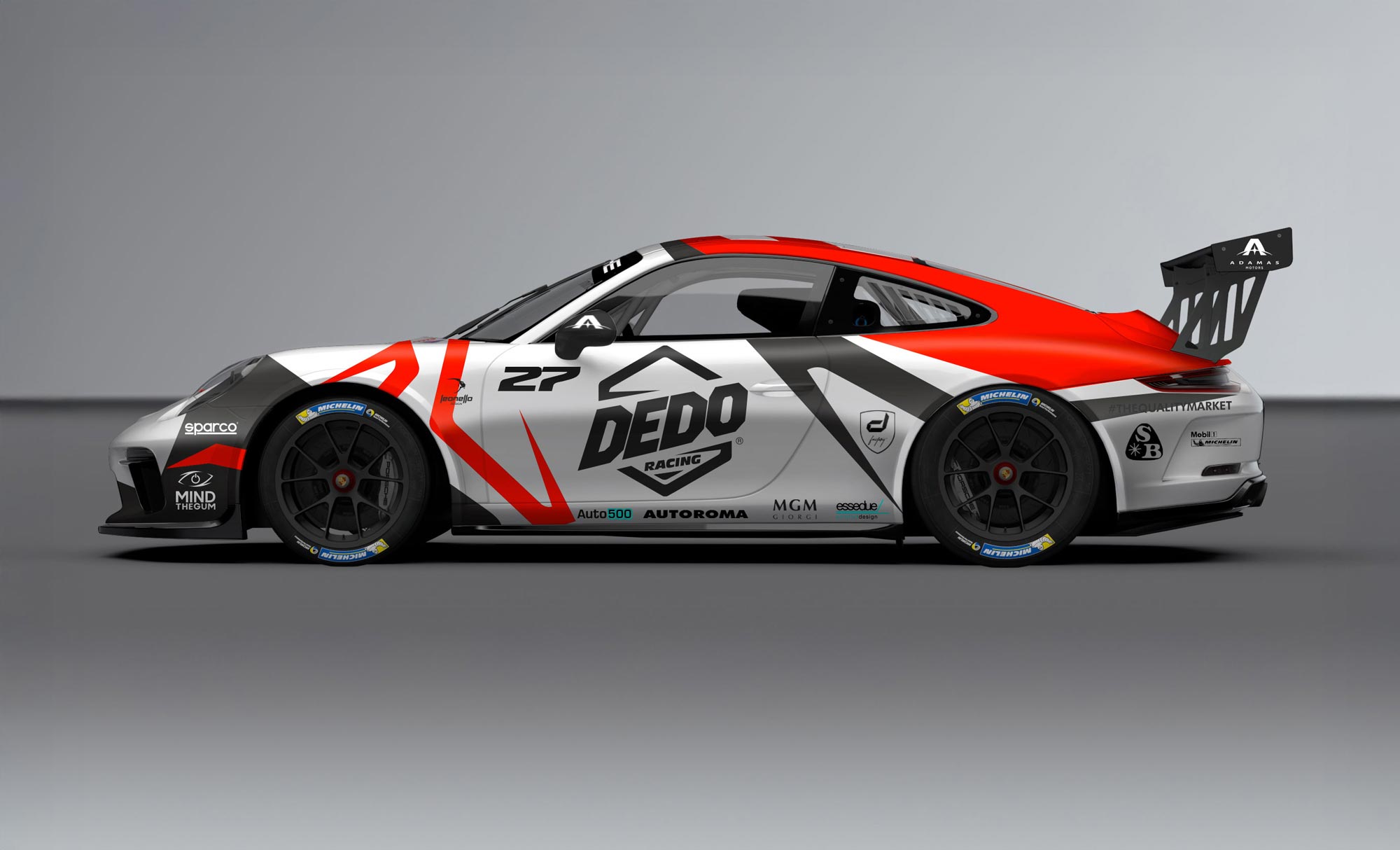 Sketch of Dedo Racing Porsche 911 livery, side view