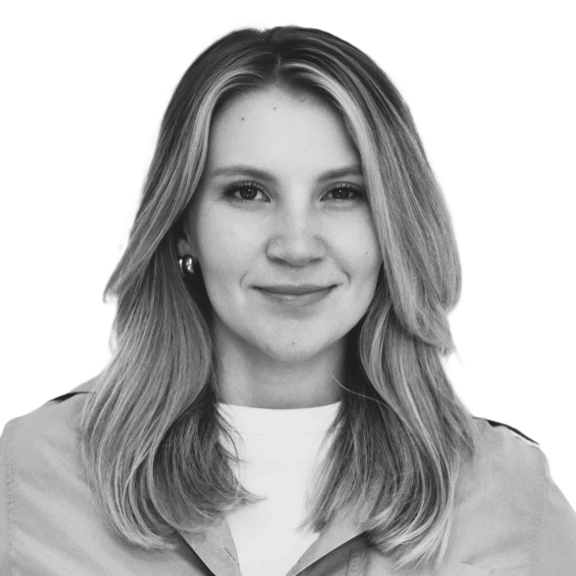 Black and white profile picture of Maria Tymtsias who is a Partner at KanataQ