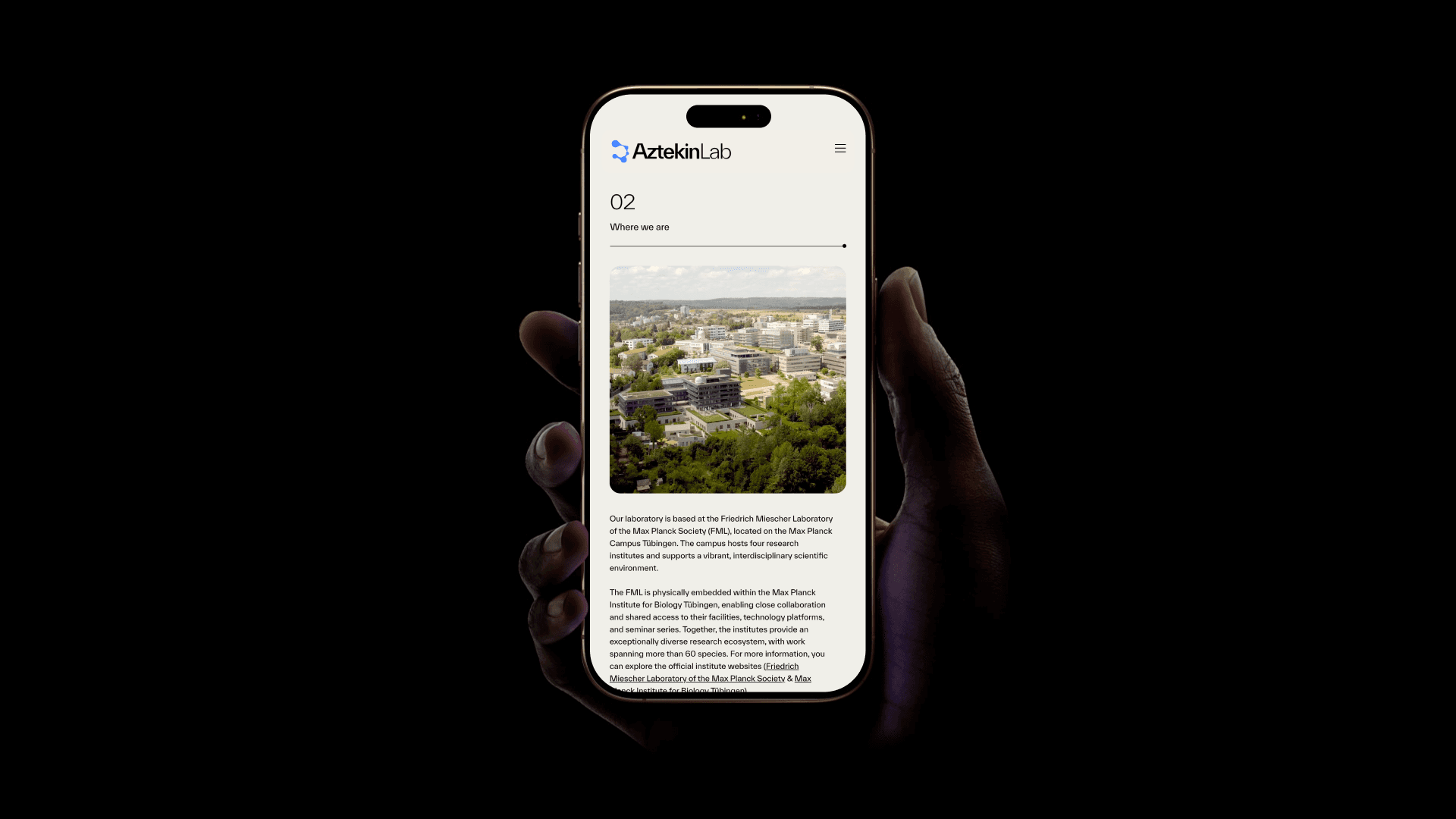 Aztekin Lab Mobile Website