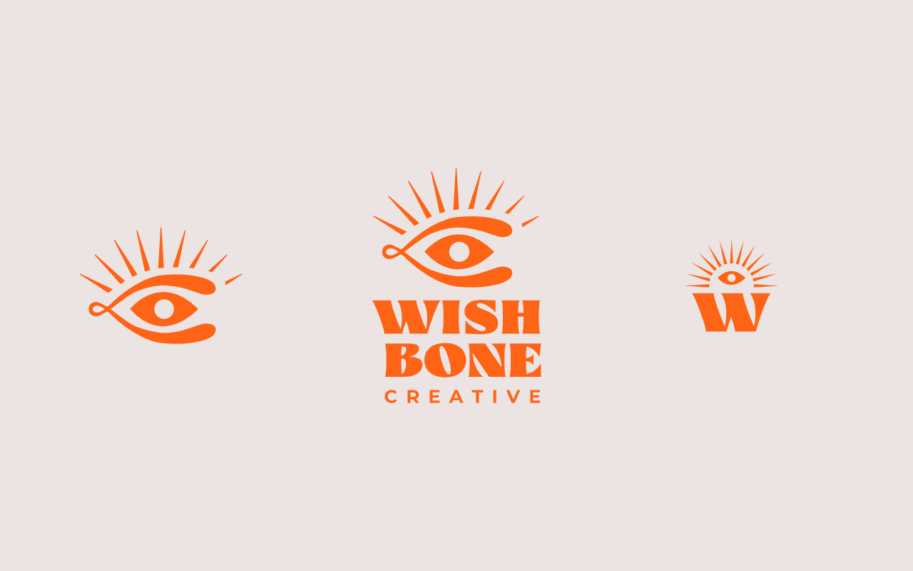Orange Wishbone business card – Branded stationery for Dublin-based design studio.