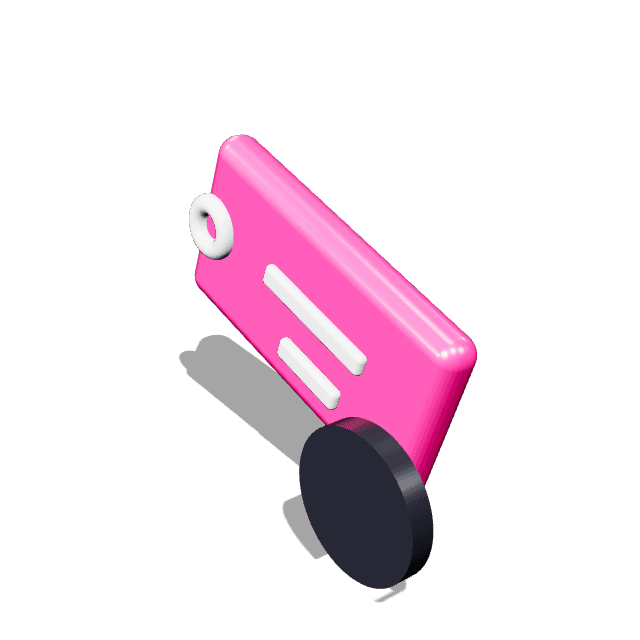 Three dimensional icon of a price tag