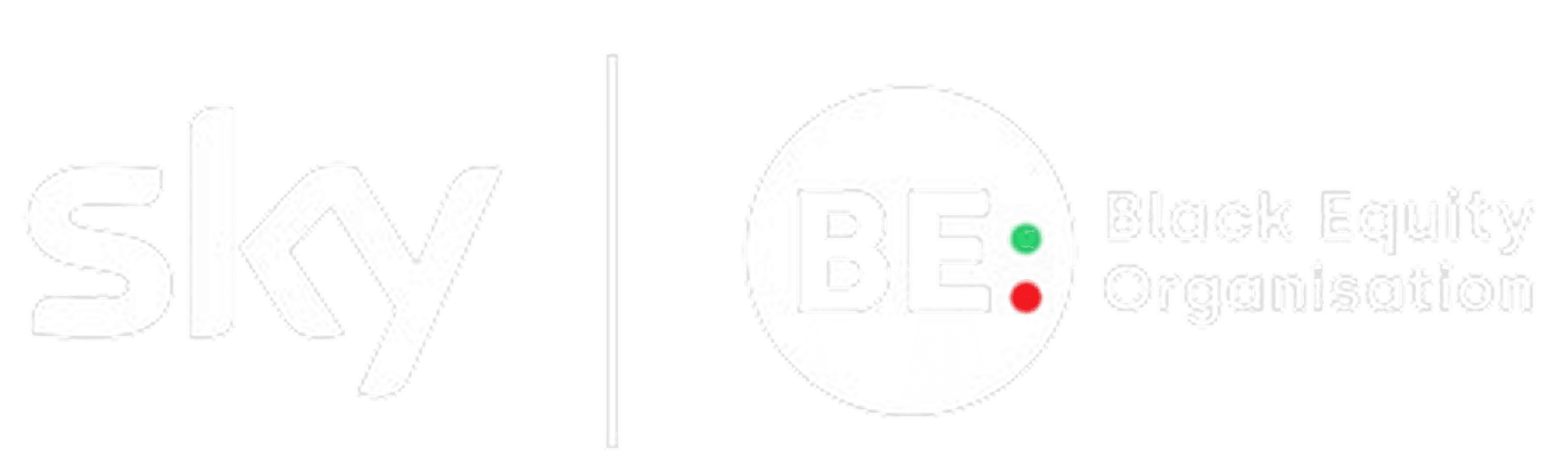Sky partnering with Black Equity Organisation in white logos