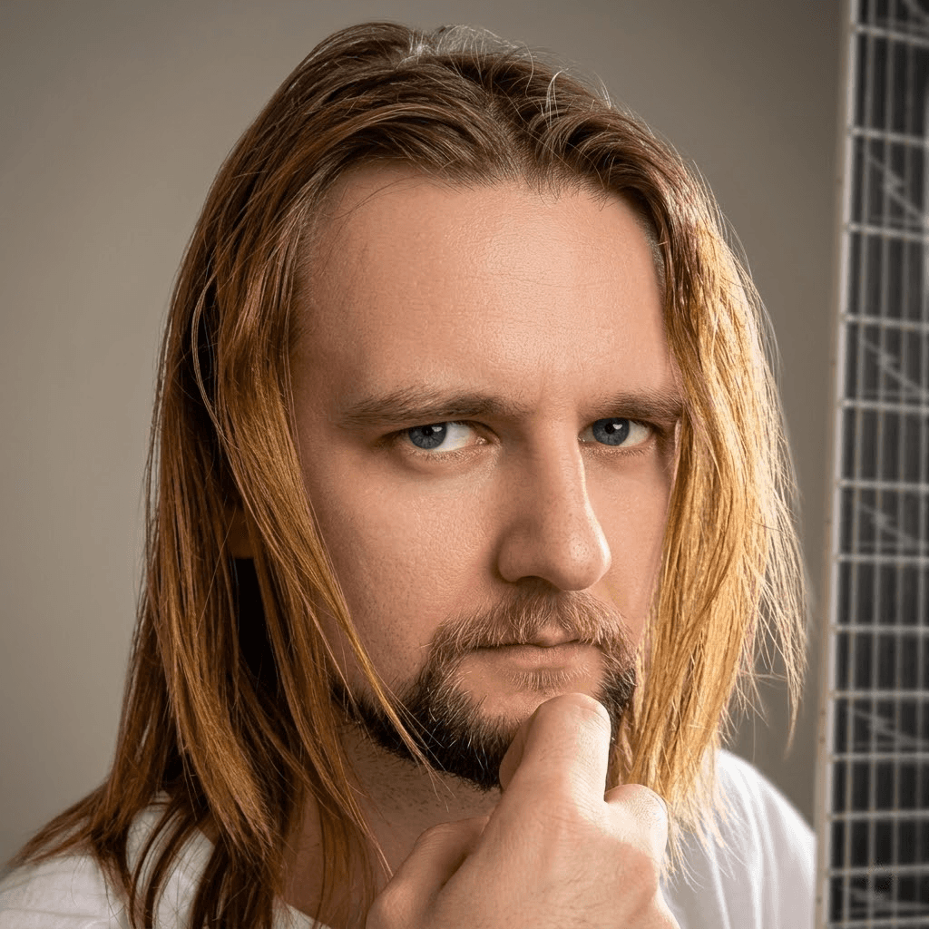 Album cover with a man