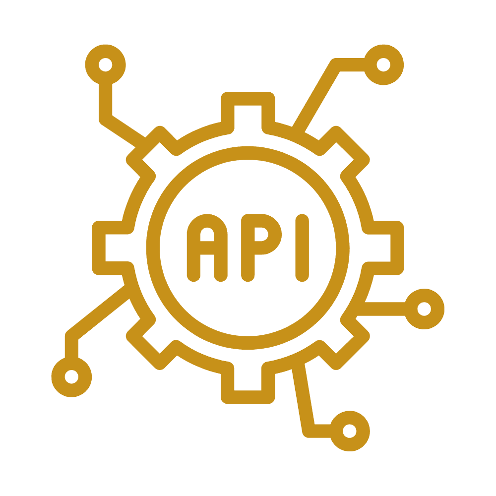 Circuitry icon representing PlatformGold API integration for live data feeds.