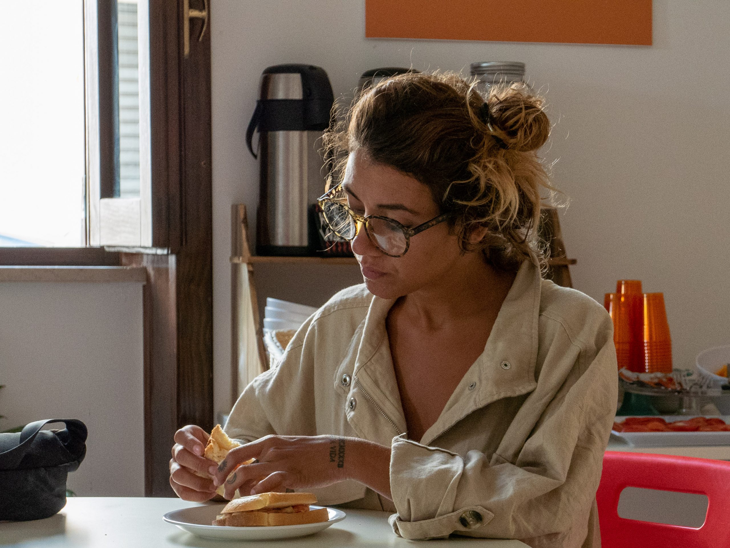 guest having breakfast