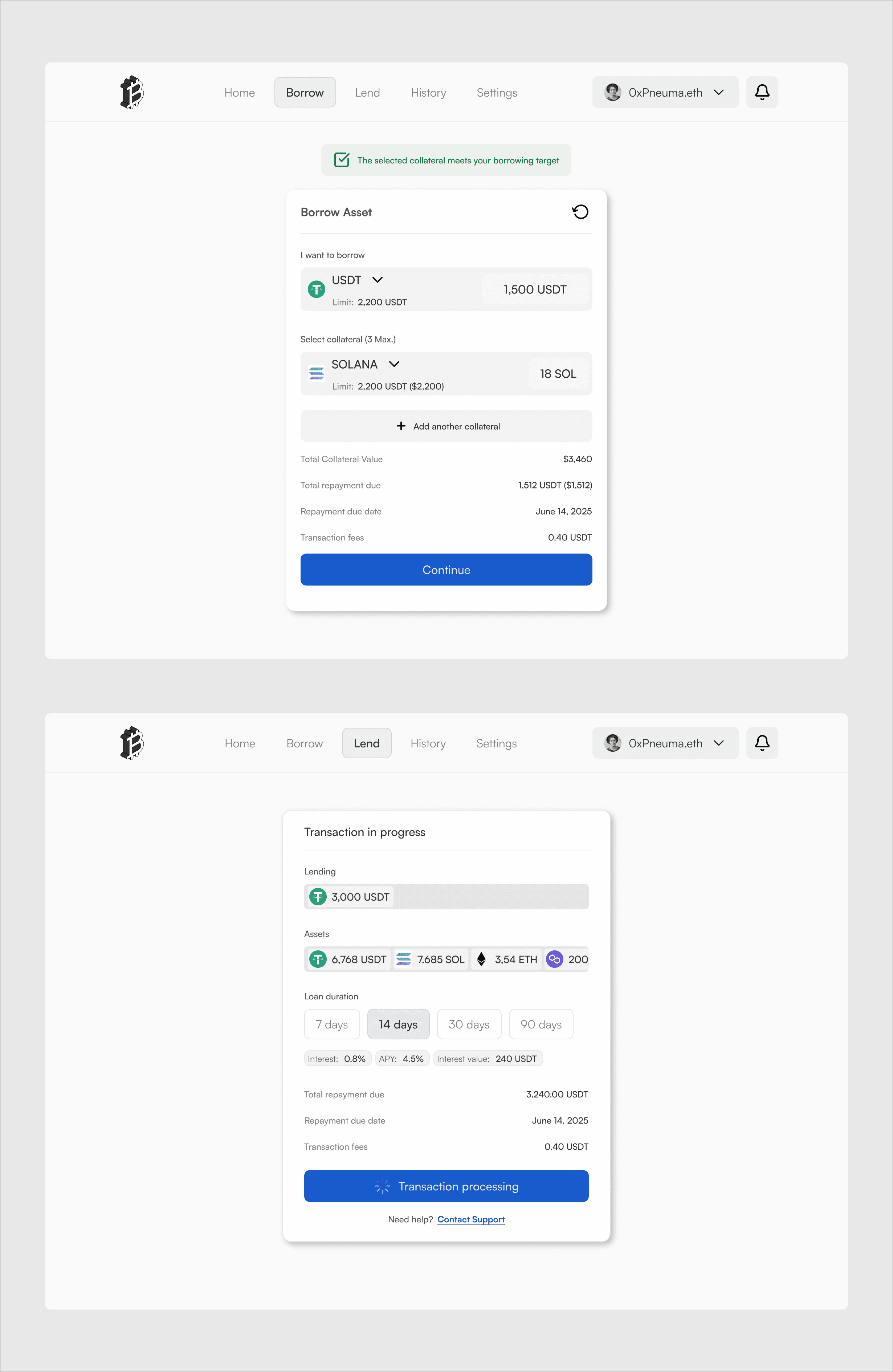 Borrow & Lend Assets