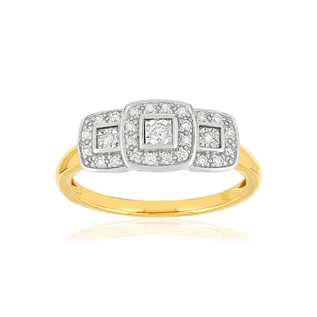 Bague en deux ors 750 sertie de diamants