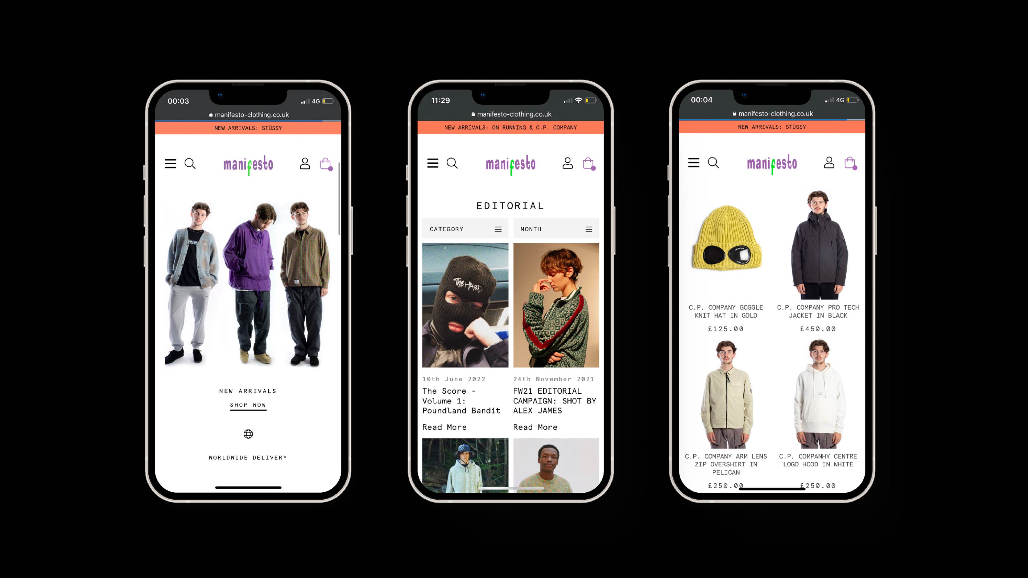 Brand Presentation - Website preview page for clothing store brand deck