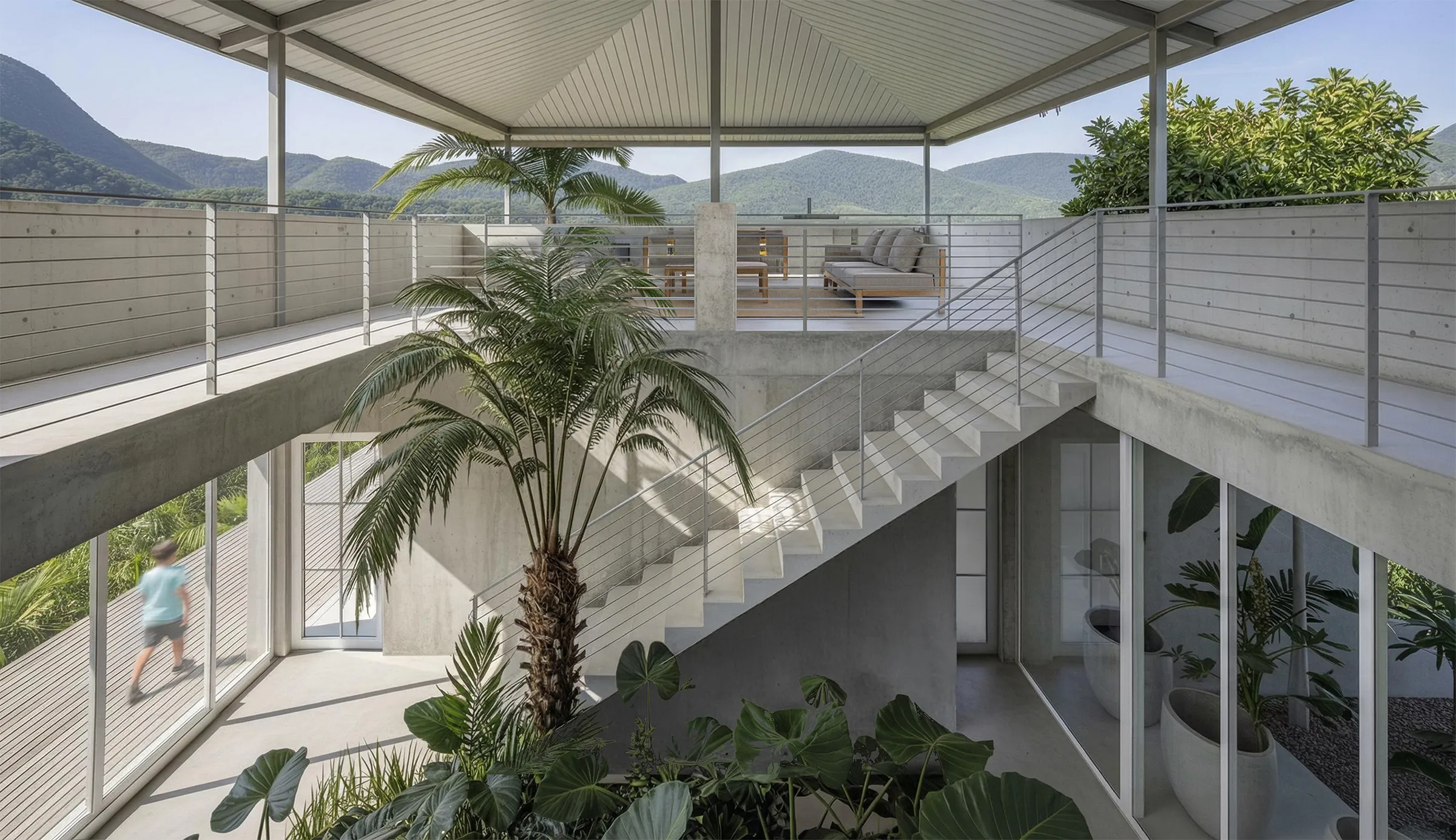 Casa "Mirador" Interior Courtyard Render 03