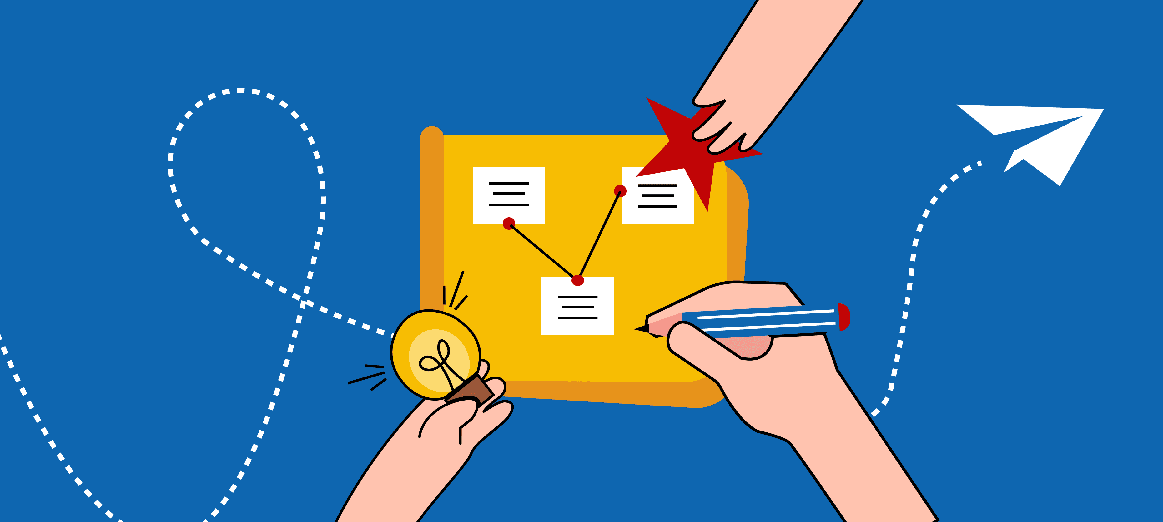 Visual representation of demand generation activities including strategy planning, content ideation, and coordinated marketing execution.
