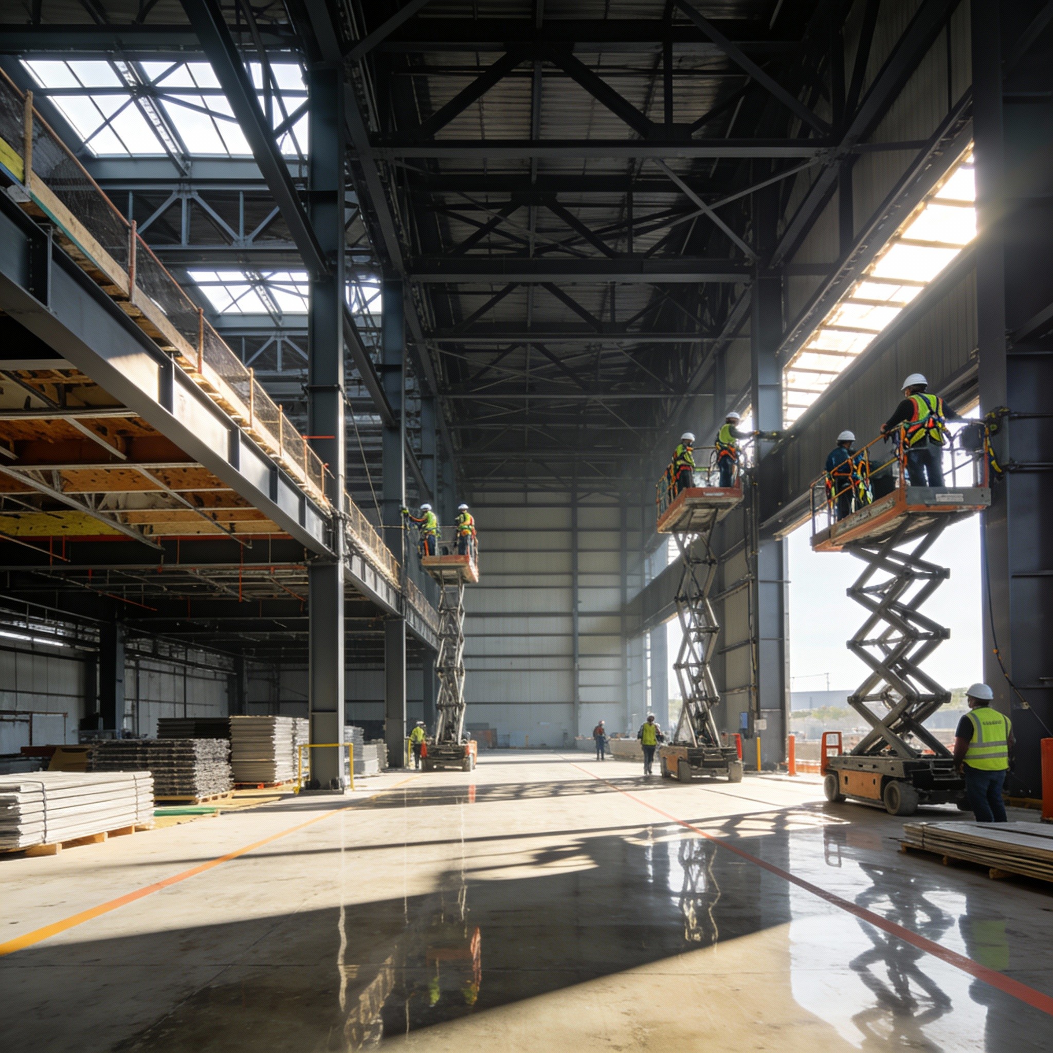 Beach house shade with lake shore and open sky space