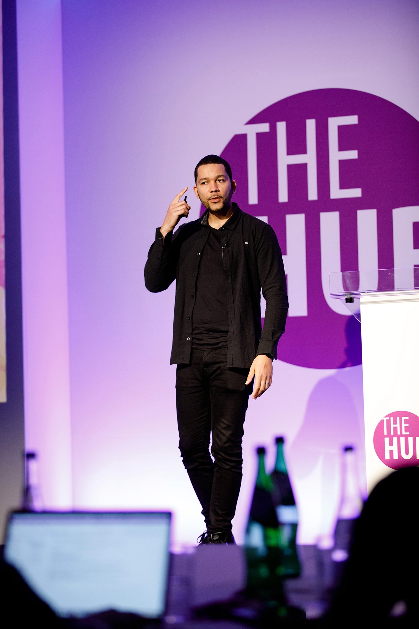 Dynamic picture of a cyclist riding downhill