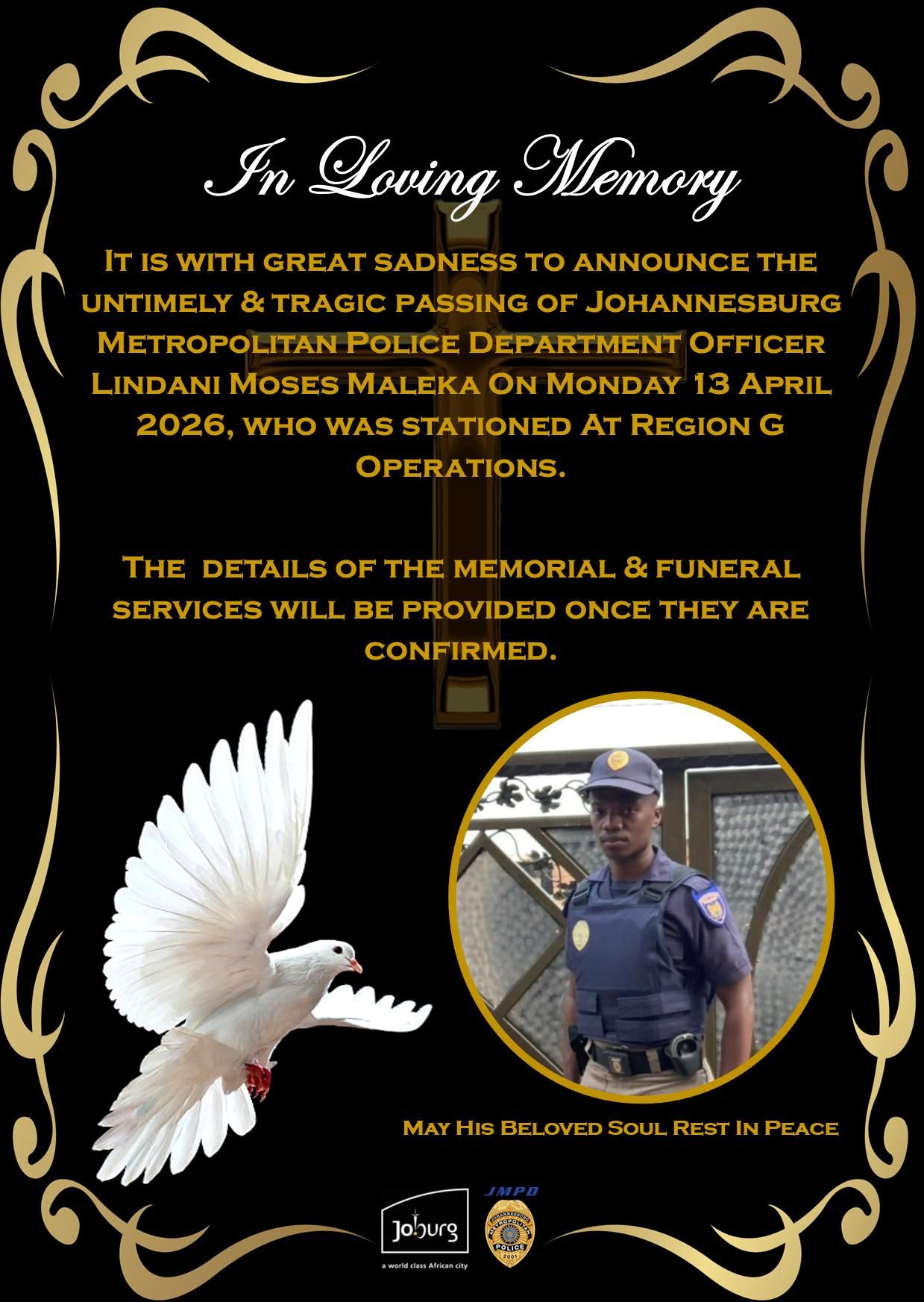 Photo:JMPD mourns off-duty officer killed in Orange Farm shooting – South African Daily
