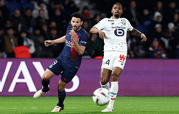 A decorative image featuring two football players and a football, overlaid with the beIN logo.