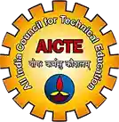 The image features the official logo of AICTE, the All India Council for Technical Education, prominently displaying a gear-like design with the text in English and Hindi, ideal for content related to EazyGrad, unbiased counselling, and UG/PG online degree programs.