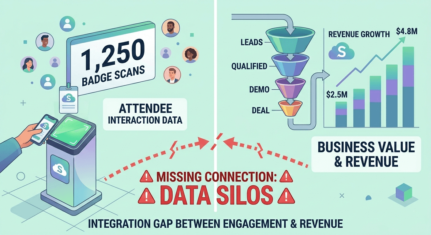 Difference between badge scans and actual event ROI performance