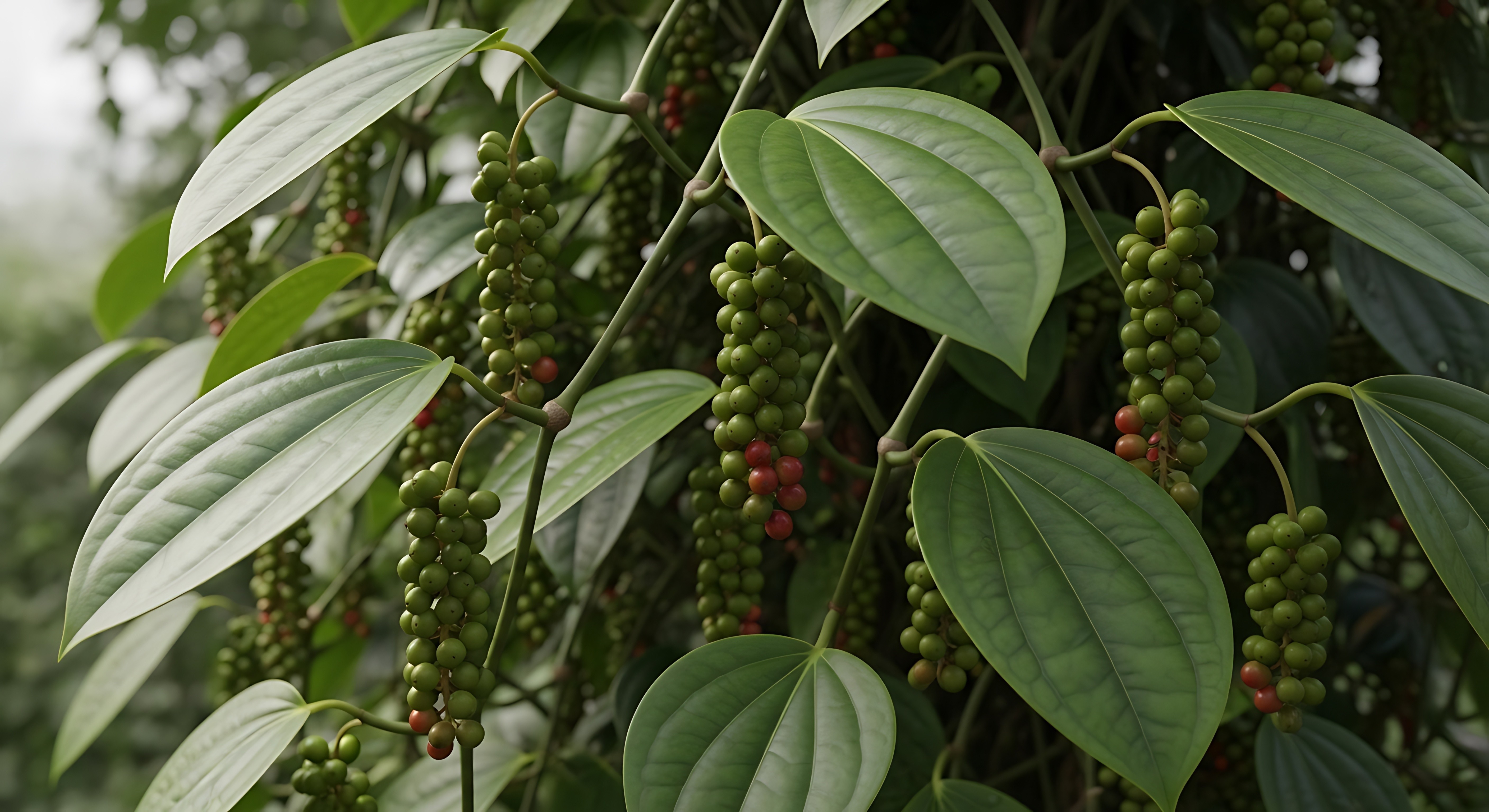 a close up of a bunch of green berries